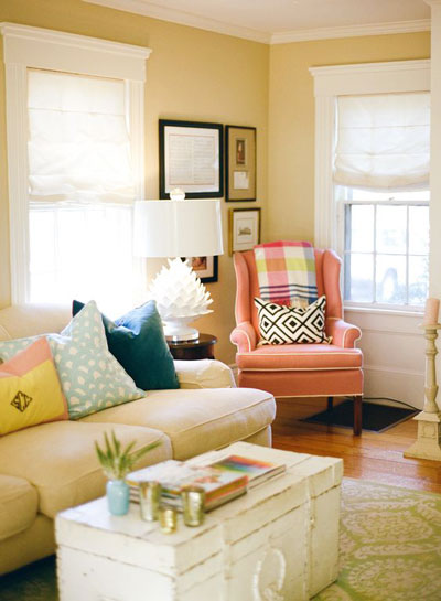 pastel color living room