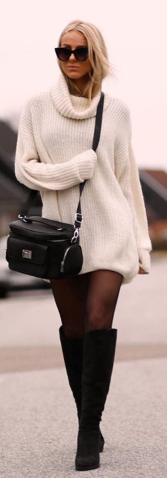 oversized sweater with turtle neck