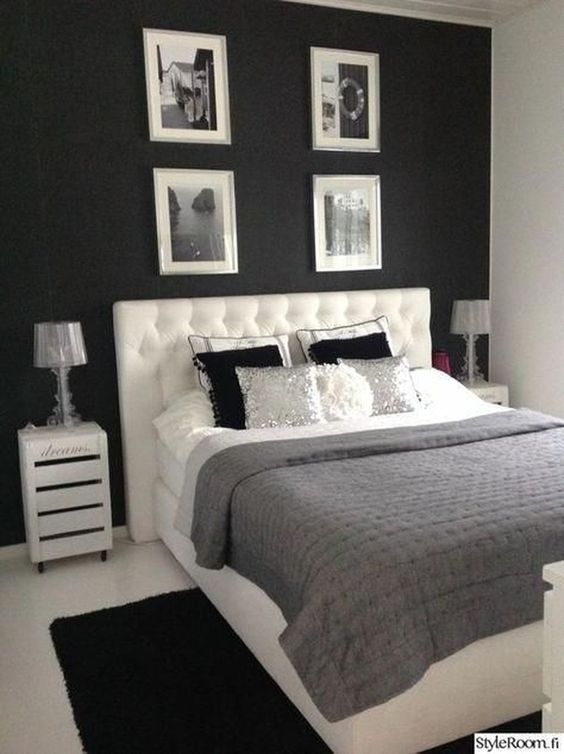 monochrome bedroom